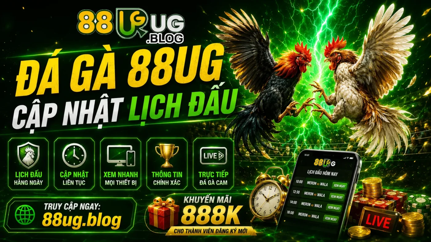 88UG - 88UG.BLOG - Trang giải trí uy tín hàng đầu. Trải nghiệm đá gà trực tiếp Thomo đỉnh cao, sảnh casino live đẳng cấp và thể thao mượt mà. Đăng ký ngay để nhận ưu đãi 888k